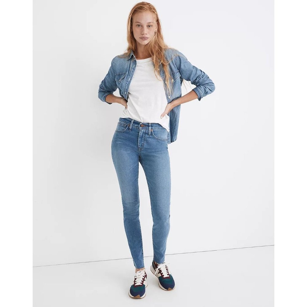 NEW Size W 23 Womens Madewell 9" Mid-Rise Skinny Denim Jeans in Krasner Wash